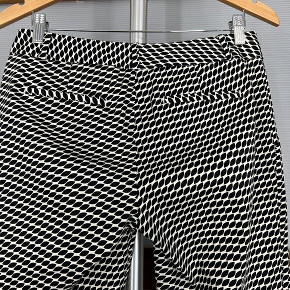 Banana Republic Hampton Black White Geometric Print Crop Ankle Trouser Pant Sz 4 - Picture 10 of 14